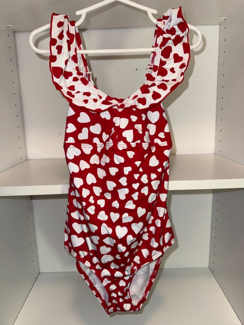 California Kisses Leotard (red & white) -red w/white hearts Size: CM
